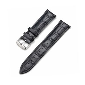 Black Alligator Leather Watch Strap – Handcrafted Replacement Band – Retention Time