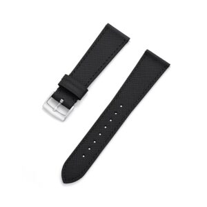 Black Leather Watch Strap – Handcrafted Replacement Band – Retention Time