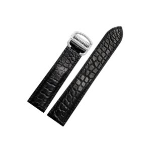 Crocodile Leather Strap for Cartier Tank / Tank Louis / Tank Américaine / Tank Solo / Tank Must – Black