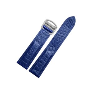 Crocodile Leather Strap for Cartier Tank / Tank Louis / Tank Américaine / Tank Solo / Tank Must – Blue