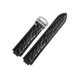 Crocodile Strap - For Cartier Ballon Bleu - Black