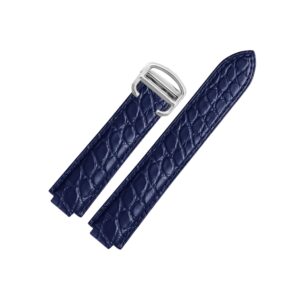 Crocodile Strap - For Cartier Ballon Bleu - Blue