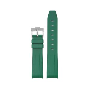 Curved FKM Rubber Strap – Universal Fit – Green (18mm / 19mm / 20mm / 21mm / 22mm)