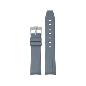 Curved FKM Rubber Strap – Universal Fit – Grey (18mm / 19mm / 20mm / 21mm / 22mm)