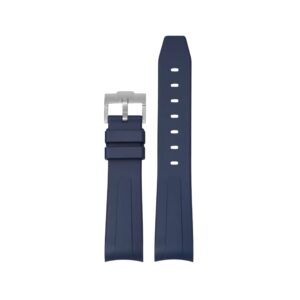 Curved FKM Rubber Strap – Universal Fit – Navy Blue (18mm / 19mm / 20mm / 21mm / 22mm)