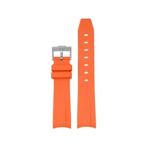 Curved FKM Rubber Strap – Universal Fit – Orange (18mm / 19mm / 20mm / 21mm / 22mm)