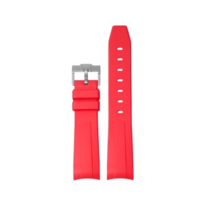 Curved FKM Rubber Strap – Universal Fit – Red (18mm / 19mm / 20mm / 21mm / 22mm)