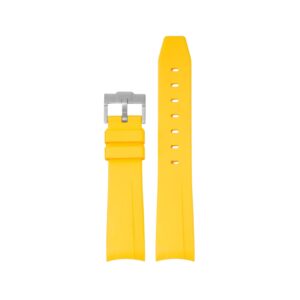 Curved FKM Rubber Strap – Universal Fit – Yellow (18mm / 19mm / 20mm / 21mm / 22mm)