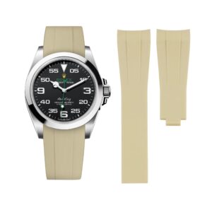 Deployant Rubber Strap - For Rolex Air-King 126900/116900 - Beige