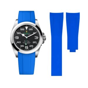 Deployant Rubber Strap - For Rolex Air-King 126900/116900 - Blue