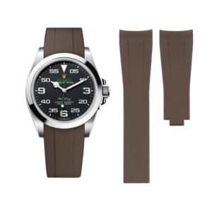 Deployant Rubber Strap - For Rolex Air-King 126900/116900 - Brown