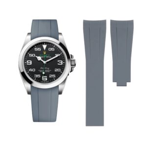 Deployant Rubber Strap - For Rolex Air-King 126900/116900 - Grey