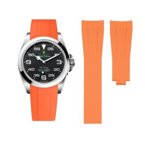 Deployant Rubber Strap - For Rolex Air-King 126900/116900 - Orange