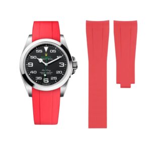 Deployant Rubber Strap - For Rolex Air-King 126900/116900 - Red