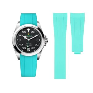 Deployant Rubber Strap - For Rolex Air-King 126900/116900 - Turquoise
