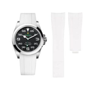 Deployant Rubber Strap - For Rolex Air-King 126900/116900 - White