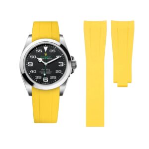 Deployant Rubber Strap - For Rolex Air-King 126900/116900 - Yellow
