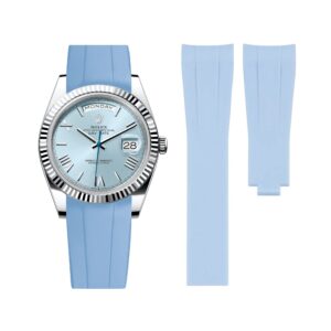 Deployant Rubber Strap - For Rolex Day-Date 36mm - Baby Blue
