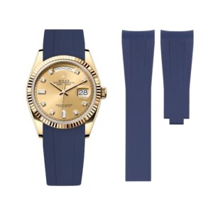 Deployant Rubber Strap - For Rolex Day-Date 36mm - Navy Blue