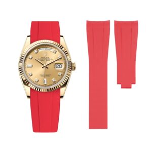 Deployant Rubber Strap - For Rolex Day-Date 36mm - Red