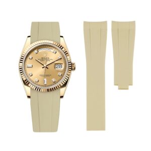 Deployant Rubber Strap - For Rolex Day-Date 40 - Beige