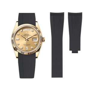 Deployant Rubber Strap - For Rolex Day-Date 40 - Black