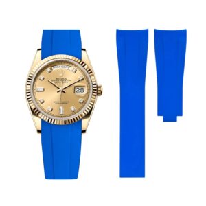 Deployant Rubber Strap - For Rolex Day-Date 40 - Blue