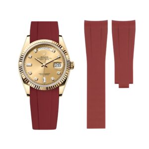 Deployant Rubber Strap - For Rolex Day-Date 40 - Bordeaux