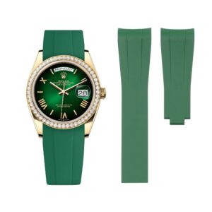 Deployant Rubber Strap - For Rolex Day-Date 40 - Green