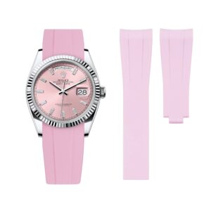 Deployant Rubber Strap - For Rolex Day-Date 40 - Pink