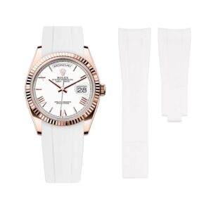 Deployant Rubber Strap - For Rolex Day-Date 40 - White