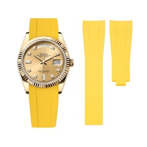 Deployant Rubber Strap - For Rolex Day-Date 40 - Yellow
