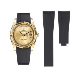 Deployant Rubber Strap - For Rolex Day-Date II 41mm - Black