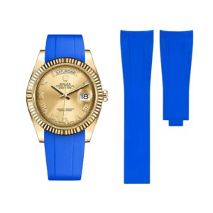 Deployant Rubber Strap - For Rolex Day-Date II 41mm - Blue