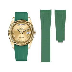 Deployant Rubber Strap - For Rolex Day-Date II 41mm - Green