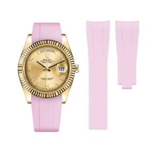 Deployant Rubber Strap - For Rolex Day-Date II 41mm - Pink
