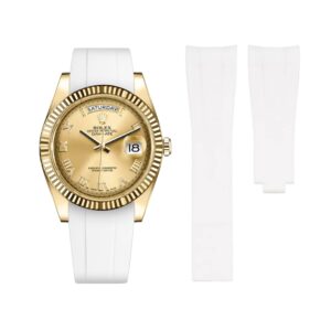 Deployant Rubber Strap - For Rolex Day-Date II 41mm - White