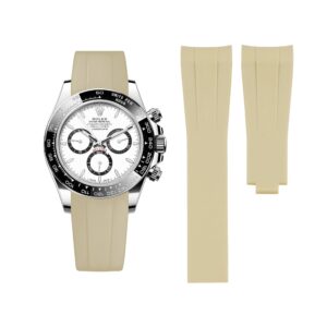 Deployant Rubber Strap - For Rolex Daytona - Beige