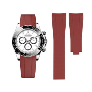 Deployant Rubber Strap - For Rolex Daytona - Bordeaux
