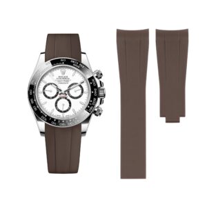 Deployant Rubber Strap - For Rolex Daytona - Brown