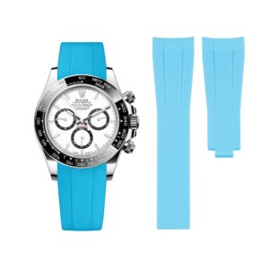 Deployant Rubber Strap - For Rolex Daytona - Light Blue