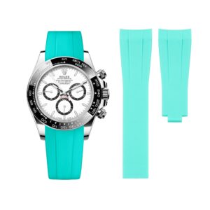 Deployant Rubber Strap - For Rolex Daytona - Turquoise