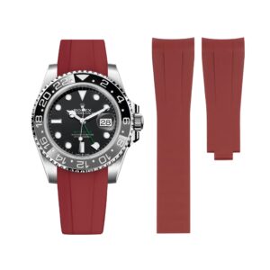 Deployant Rubber Strap - For Rolex GMT-Master II - Bordeaux