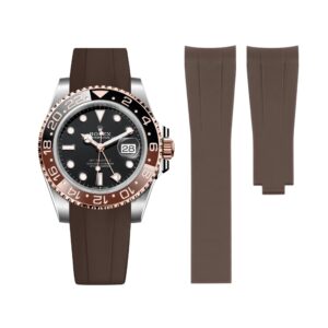 Deployant Rubber Strap - For Rolex GMT-Master II - Brown