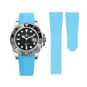Deployant Rubber Strap - For Rolex GMT-Master II - Light Blue