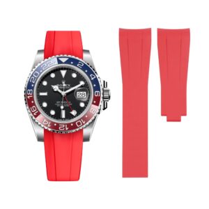 Deployant Rubber Strap - For Rolex GMT-Master II - Red