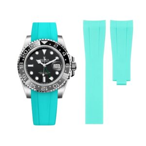 Deployant Rubber Strap - For Rolex GMT-Master II - Turquoise
