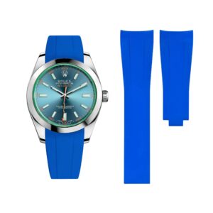 Deployant Rubber Strap - For Rolex Milgauss - Blue