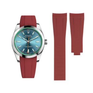 Deployant Rubber Strap - For Rolex Milgauss - Bordeaux