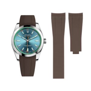 Deployant Rubber Strap - For Rolex Milgauss - Brown
